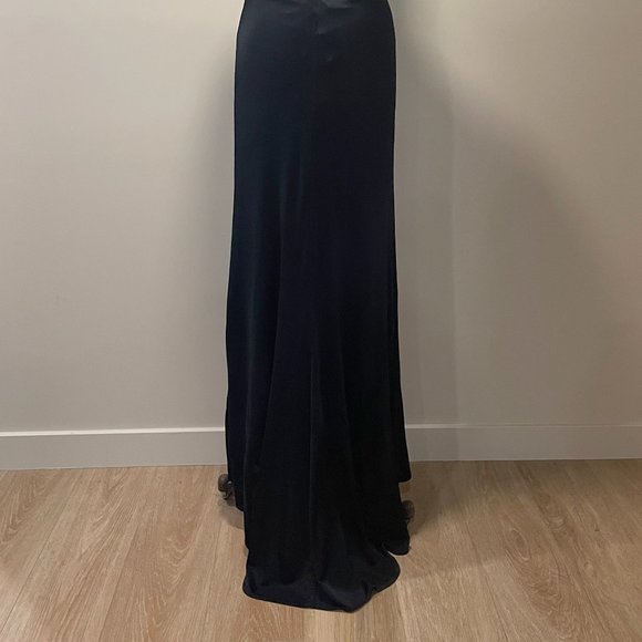 NWOT 90s Retro Glam Backless Jersey Gown - Picture 6 of 13